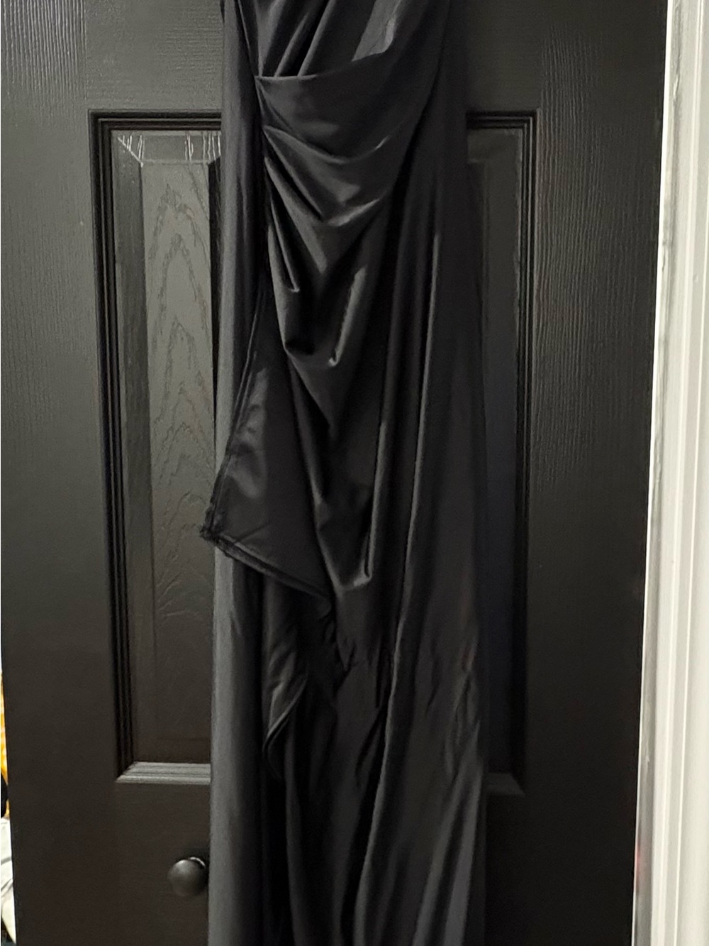 Elegant Black Draped Women’s Dress